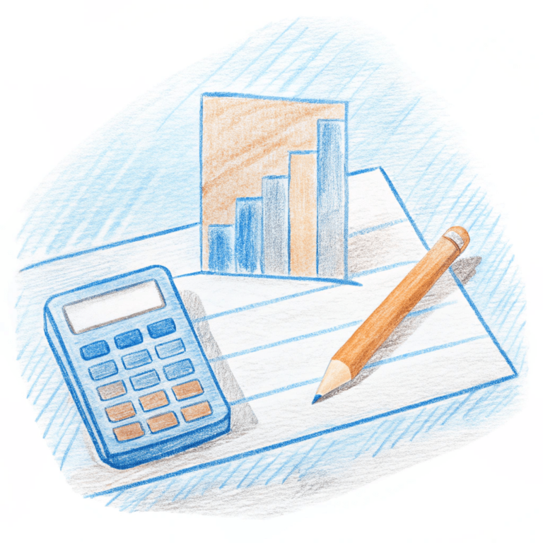 calculator--report-and-a-pencil-in-table-min
